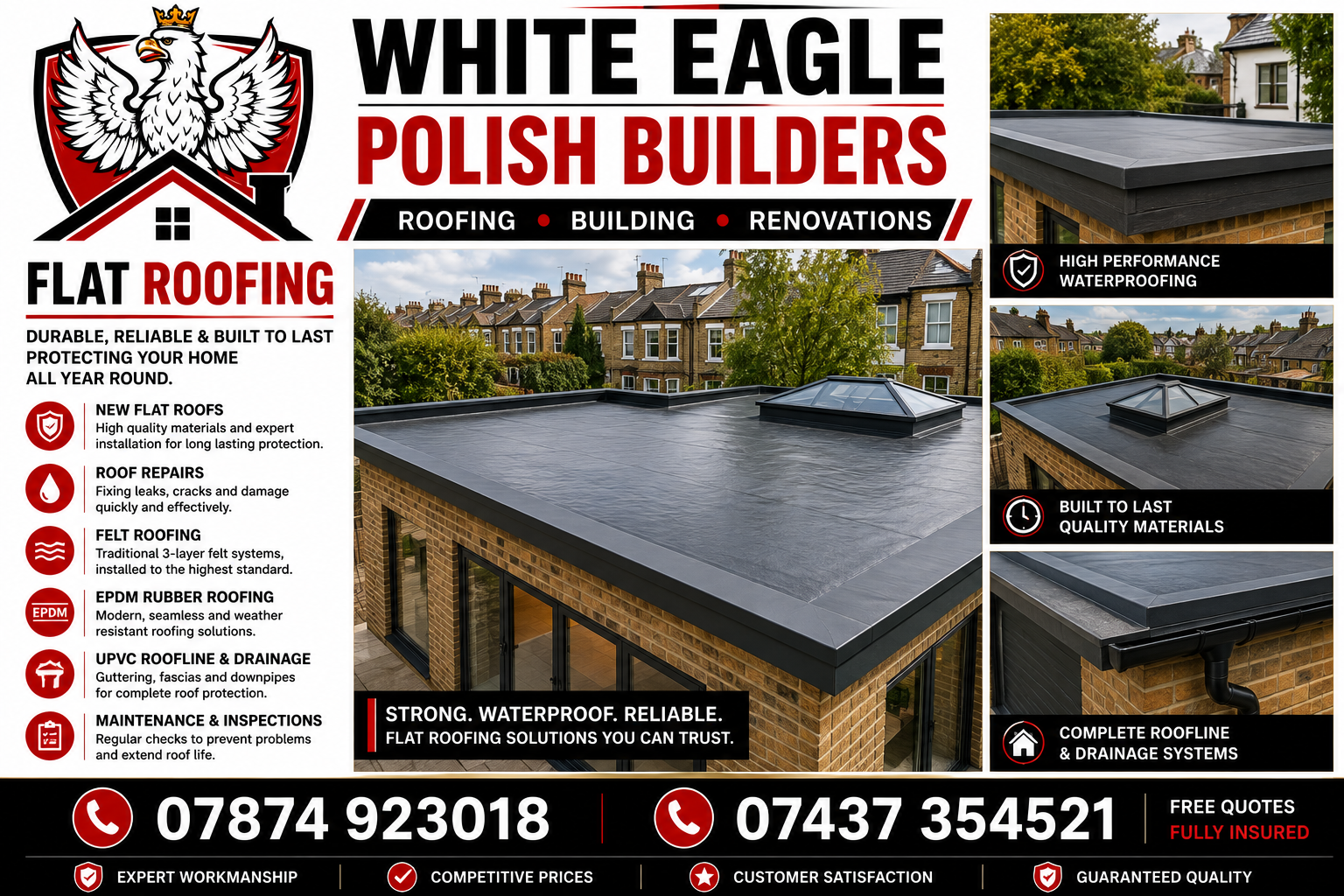 Flat Roofing — White Eagle Polish Builders
